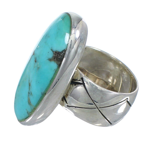 Turquoise Southwest Sterling Silver Ring Size 4-1/4 AX84257